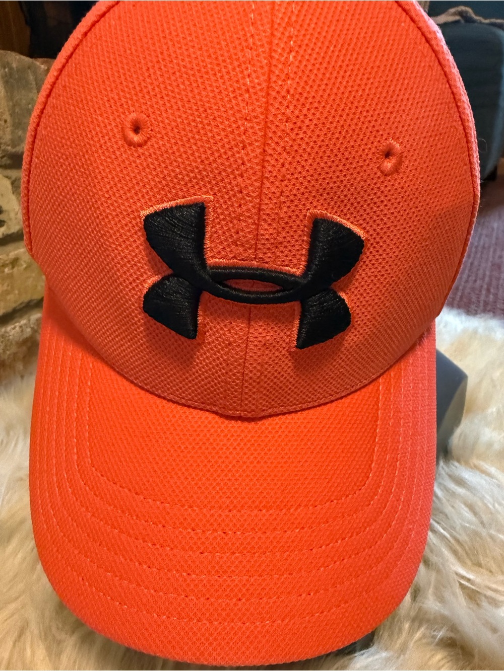 Under Armour  Orange Baseball Cap with Black Logo